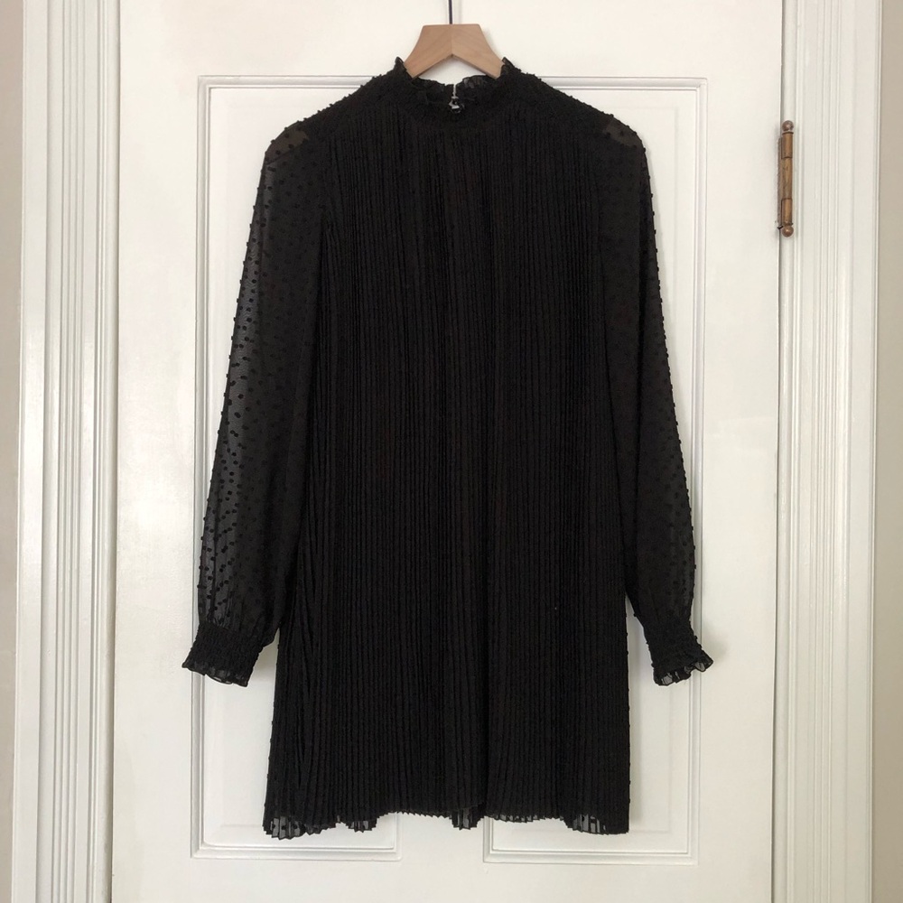 Sezane black polka dot dress